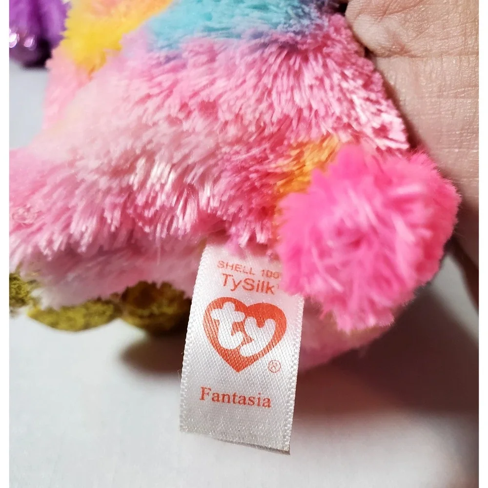 Lot Of 3 ● ty Silk Beanie Boos Plush ● Unicorns & Cat Big‎ Eye Stuffed Animals